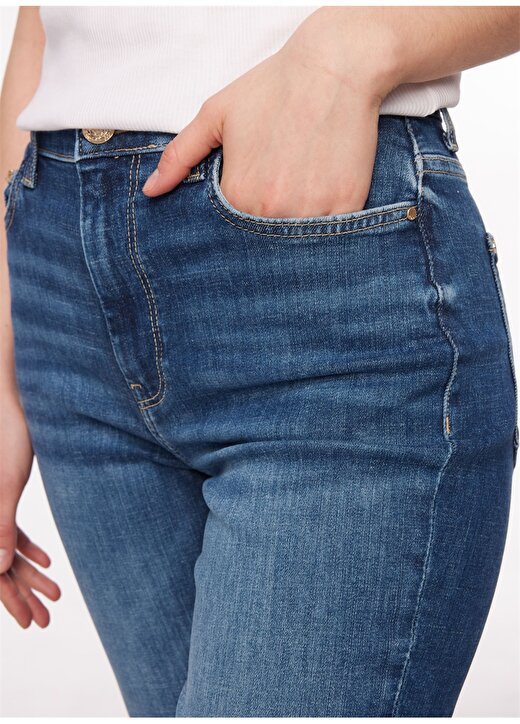 Guess Normal Bel Normal Paça Regular Fit Mavi Kadın Denim Pantolon W4RA33D5921-ETSH 4