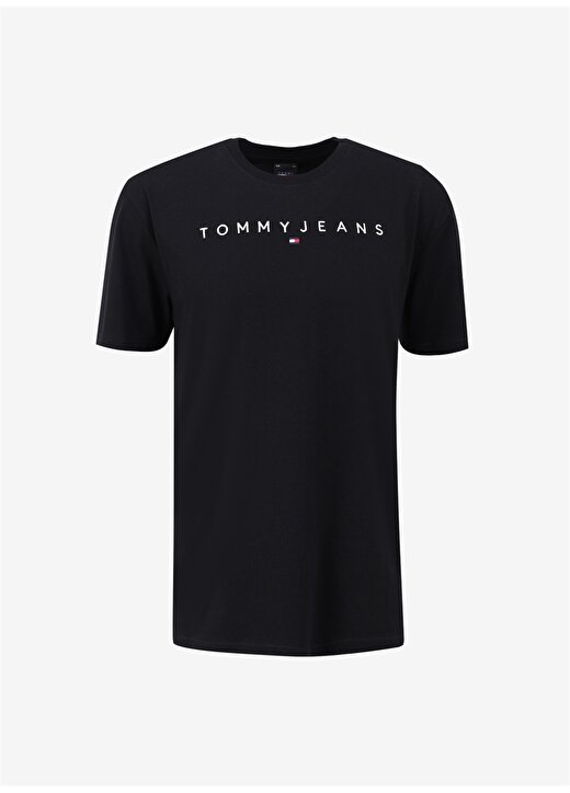 Tommy Jeans Düz Siyah Erkek T-Shirt DM0DM17993BDS 1