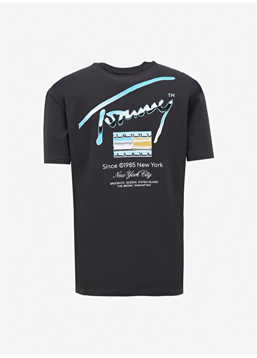 Tommy Jeans Düz Koyu Gri Erkek T-Shirt DM0DM18283PUB 2