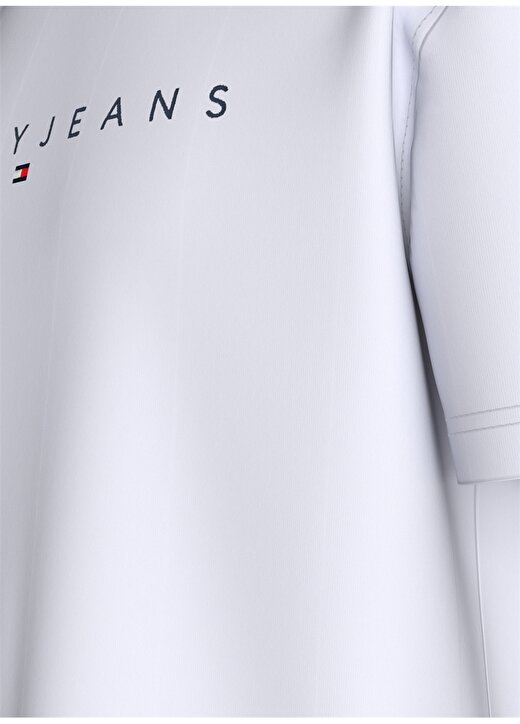 Tommy Jeans Düz Beyaz Erkek T-Shirt DM0DM17993YBR 2