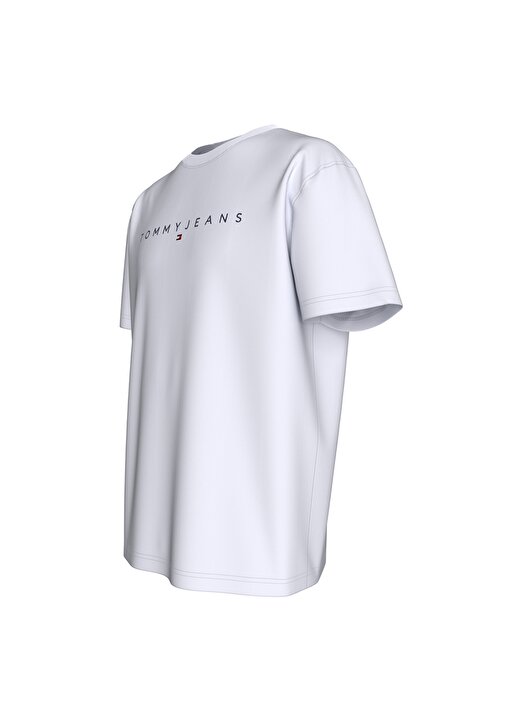Tommy Jeans Düz Beyaz Erkek T-Shirt DM0DM17993YBR 3