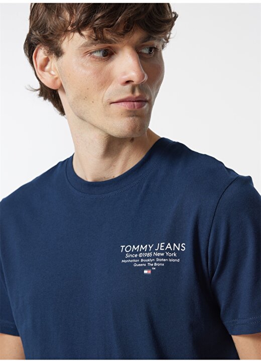 Tommy Jeans Düz Lacivert Erkek T-Shirt DM0DM18265C1G 3