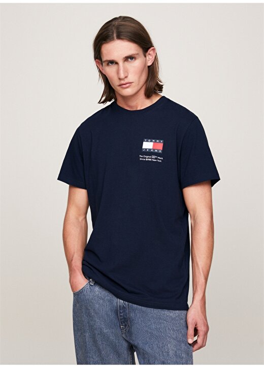 Tommy Jeans Düz Lacivert Erkek T-Shirt DM0DM18263C1G 2