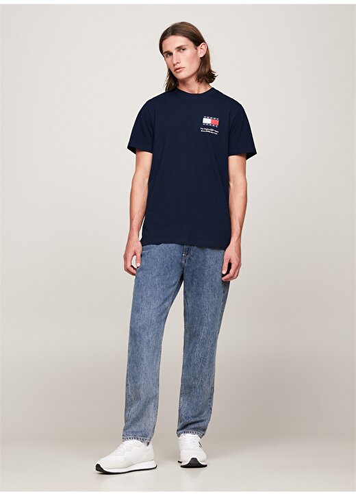 Tommy Jeans Düz Lacivert Erkek T-Shirt DM0DM18263C1G 3