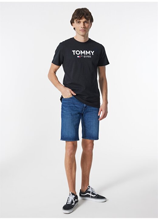 Tommy Jeans Baskılı Siyah Erkek T-Shirt DM0DM18264BDS 1