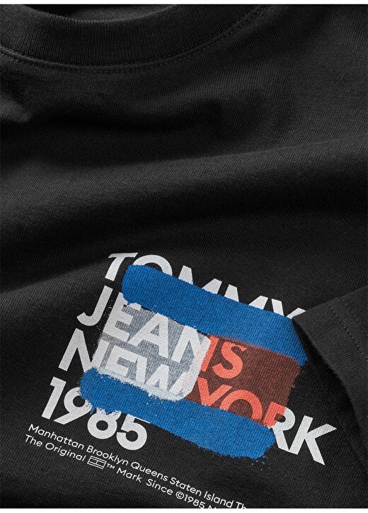 Tommy Jeans Baskılı Siyah Erkek T-Shirt DM0DM18271BDS 2