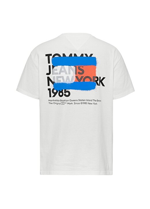 Tommy Jeans Baskılı Beyaz Erkek T-Shirt DM0DM18271YBR 3