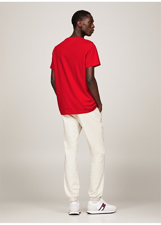 Tommy Jeans Düz Kırmızı Erkek T-Shirt DM0DM18265XNL 4