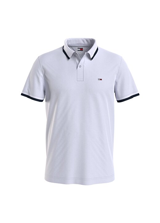 Tommy Jeans Düz Beyaz Erkek Polo T-Shirt DM0DM18313YBR 1