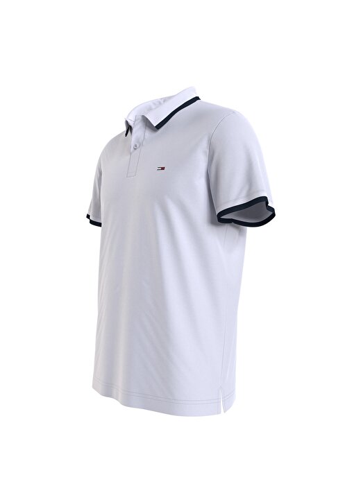 Tommy Jeans Düz Beyaz Erkek Polo T-Shirt DM0DM18313YBR 3