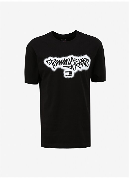 Tommy Jeans Baskılı Siyah Erkek T-Shirt DM0DM18272BDS 1