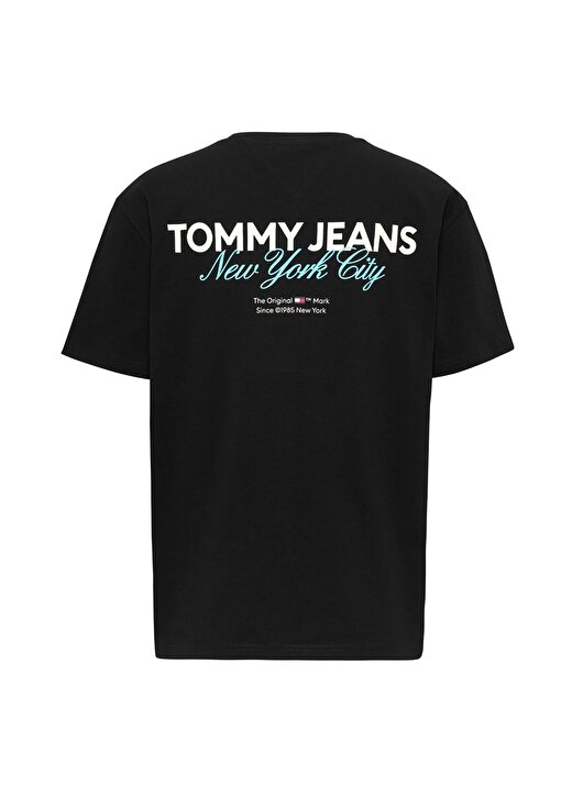 Tommy Jeans Düz Siyah Erkek T-Shirt DM0DM18286BDS 3