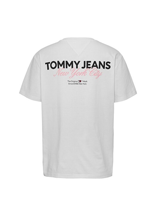 Tommy Jeans Düz Beyaz Erkek T-Shirt DM0DM18286YBR 3