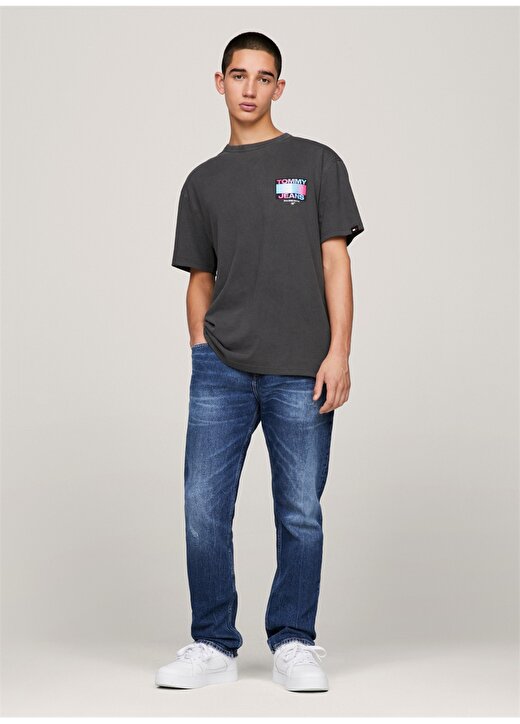 Tommy Jeans Baskılı Koyu Gri Erkek T-Shirt DM0DM18300PUB 1