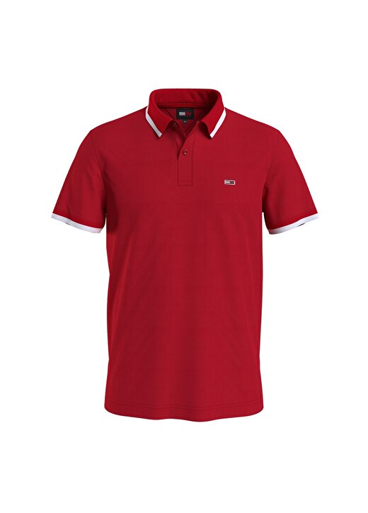 Tommy Jeans Düz Kırmızı Erkek Polo T-Shirt DM0DM18313XNL 1