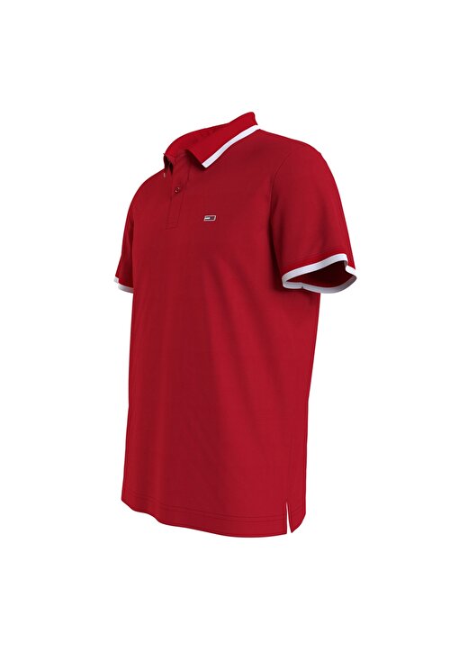 Tommy Jeans Düz Kırmızı Erkek Polo T-Shirt DM0DM18313XNL 3