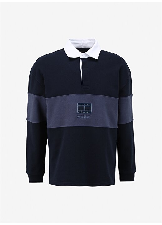 Tommy Jeans Çizgili Lacivert Erkek Polo T-Shirt DM0DM18393C1G 1