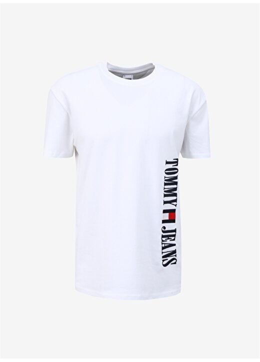 Tommy Jeans Baskılı Beyaz Erkek T-Shirt DM0DM18295YBR 1