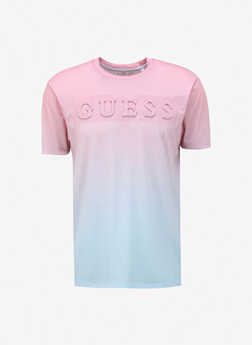 Guess Bisiklet Yaka Baskılı Turuncu Erkek T-Shirt M4GI66KCCD0F6AY_SS BSC EMBOSSED LOG 1