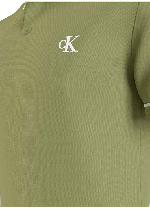 Calvin Klein Jeans Düz Yeşil Erkek Polo T-Shirt J30J315603L9N 4