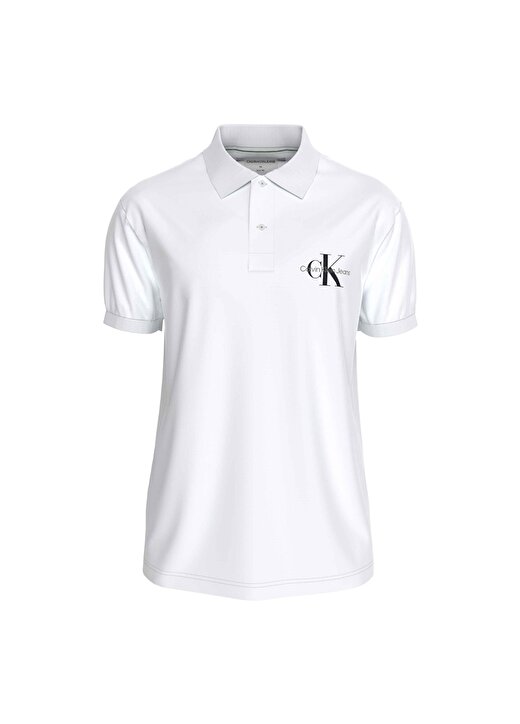 Calvin Klein Jeans Düz Beyaz Erkek Polo T-Shirt J30J323395YAF 1