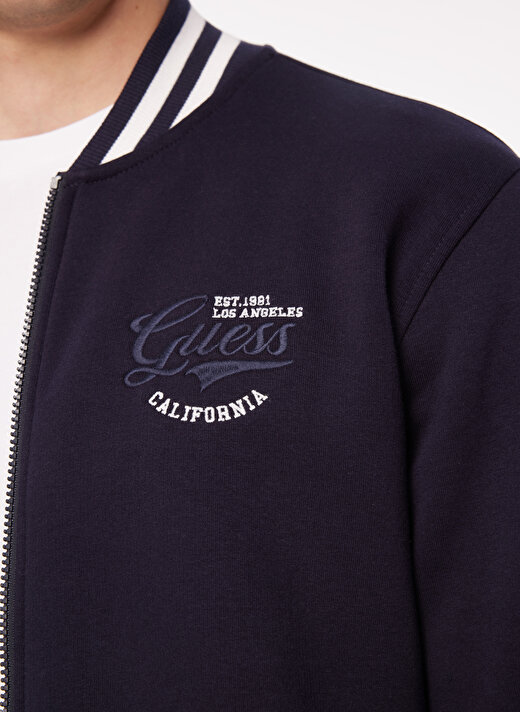 Guess Kapüşon Yaka Lacivert Erkek Sweatshırt M4RQ17K9Z21G7V2_FULL ZIP GUESS TRUC 4