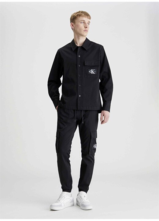 Calvin Klein Jeans Normal Siyah Düz Erkek Gömlek J30J324610BEH 1