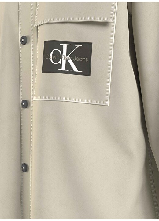 Calvin Klein Jeans Normal Açık Gri Düz Erkek Gömlek J30J324610PED 2