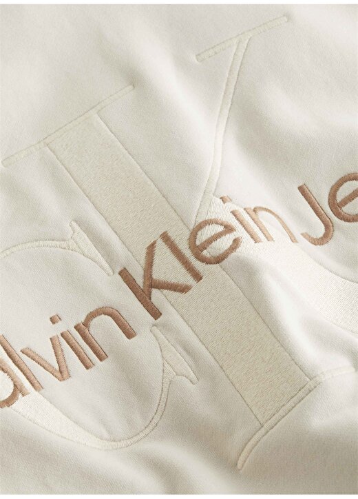 Calvin Klein Jeans Kapüşon Yaka Beyaz Erkek Sweatshırt J30J324623YBI 3
