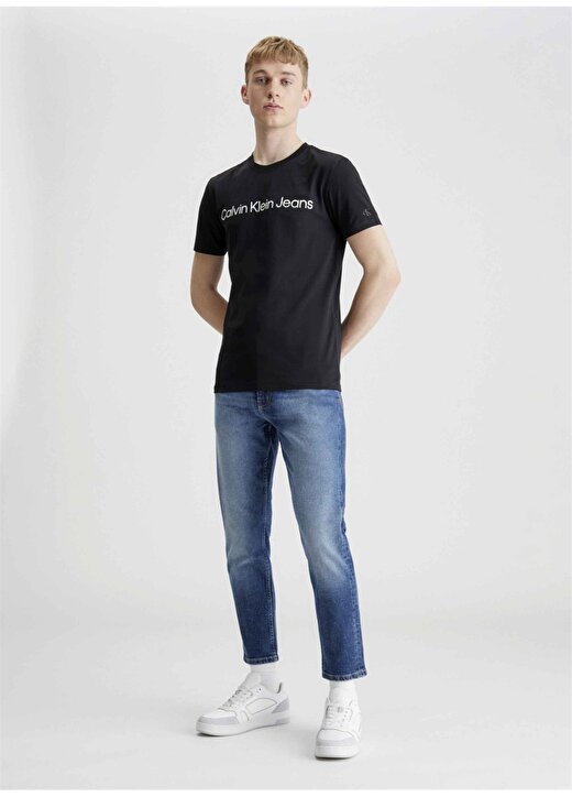 Calvin Klein Jeans Düz Siyah Erkek T-Shirt J30J324682BEH 1