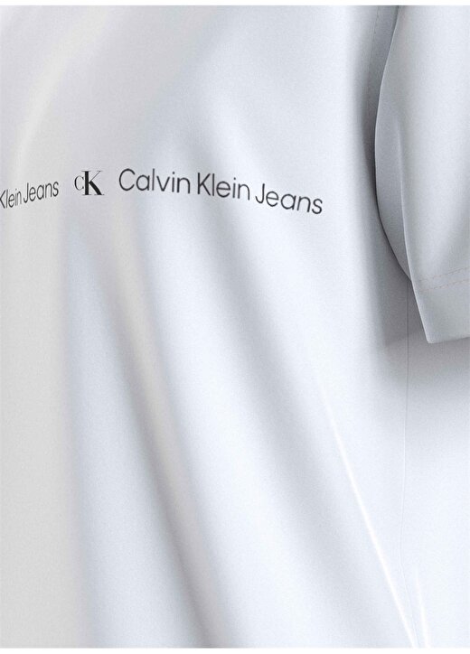 Calvin Klein Jeans Düz Beyaz Erkek T-Shirt J30J324668YAF 4