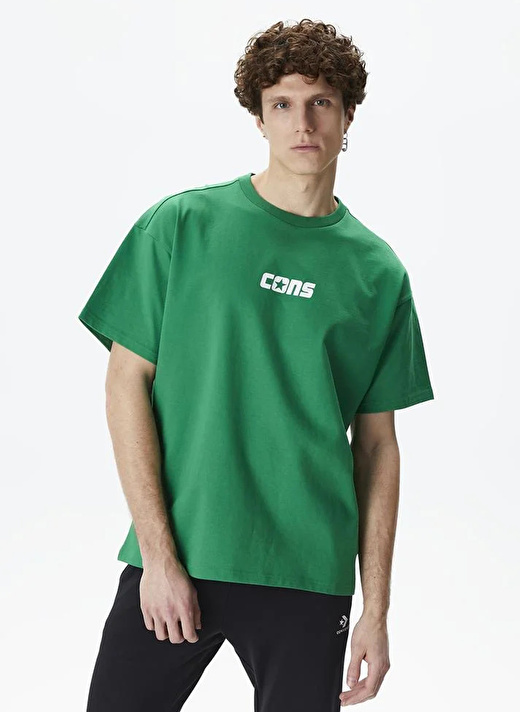 Converse Yeşil Erkek Yuvarlak Yaka Normal Kalıp T-Shirt 10026573-A03 ONE STAR  2