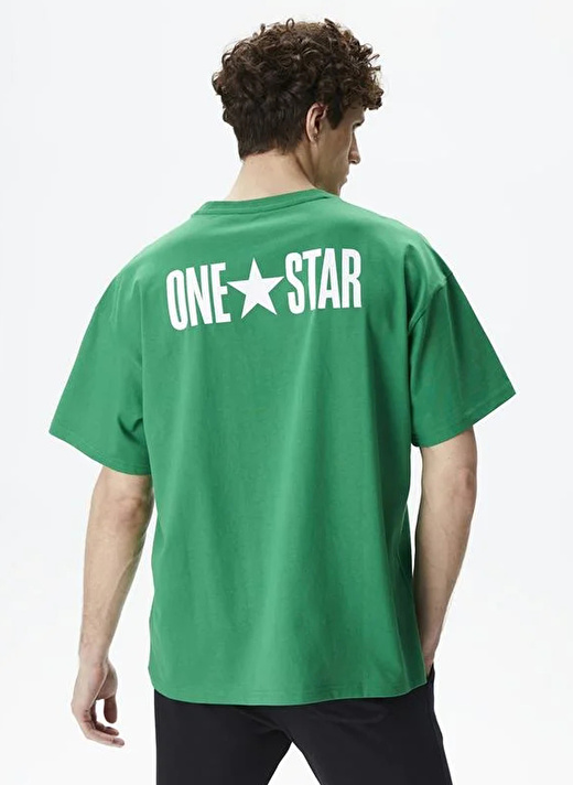 Converse Yeşil Erkek Yuvarlak Yaka Normal Kalıp T-Shirt 10026573-A03 ONE STAR  3
