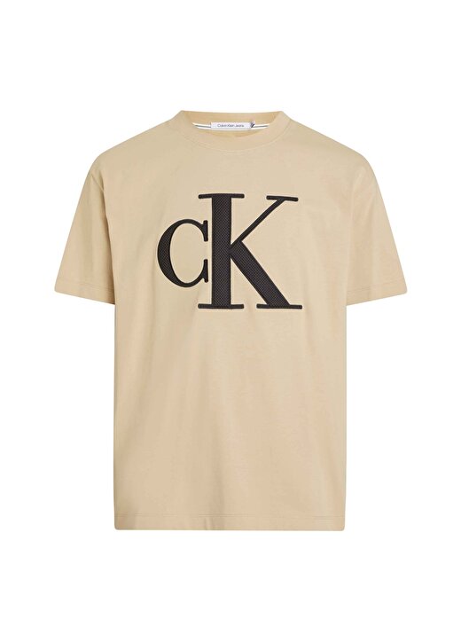 Calvin Klein Jeans Baskılı Bej Erkek T-Shirt J30J325029AAT 1