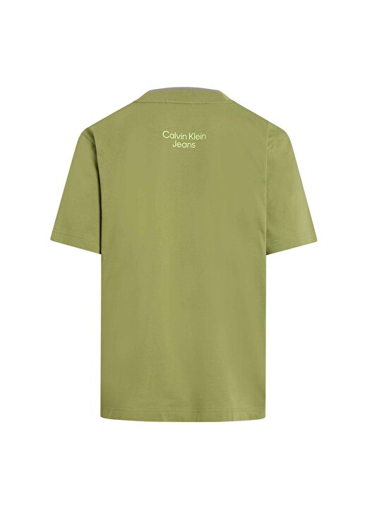 Calvin Klein Jeans Baskılı Yeşil Erkek T-Shirt J30J325201L9N 3