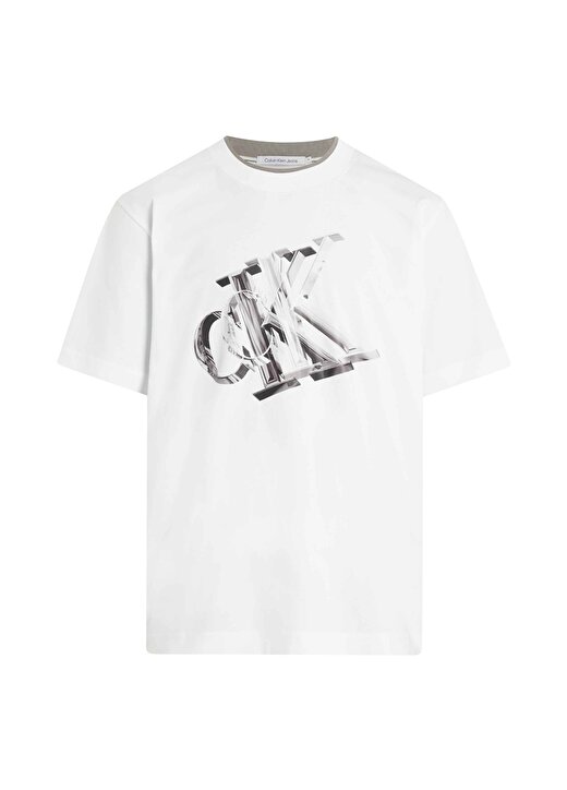Calvin Klein Jeans Baskılı Beyaz Erkek T-Shirt J30J325201YAF 1
