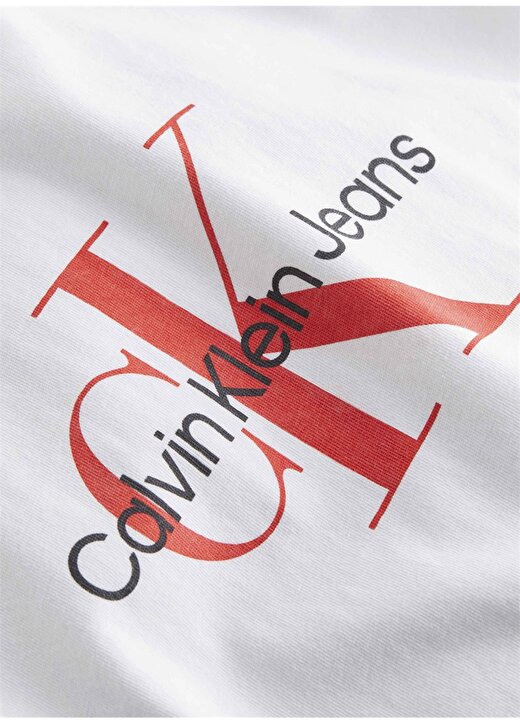 Calvin Klein Jeans Baskılı Beyaz Erkek T-Shirt J30J325427YAF 2
