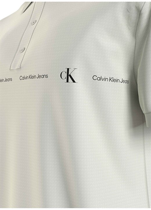 Calvin Klein Jeans Düz Beyaz Erkek Polo T-Shirt J30J325432CGA 3