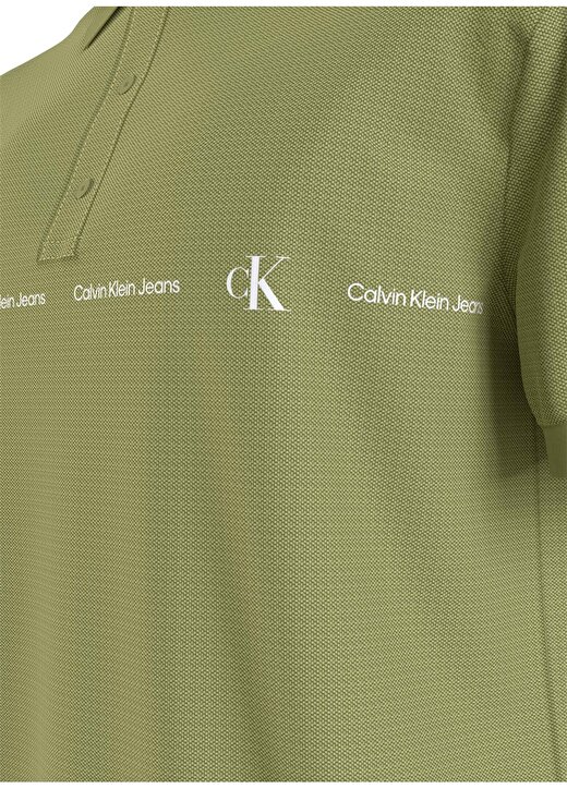 Calvin Klein Jeans Düz Yeşil Erkek Polo T-Shirt J30J325432L9N 3