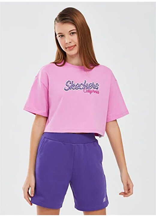 Skechers Kız Çocuk T-Shirt SK241040-590-Graphic Tee G Shrt Slv 1