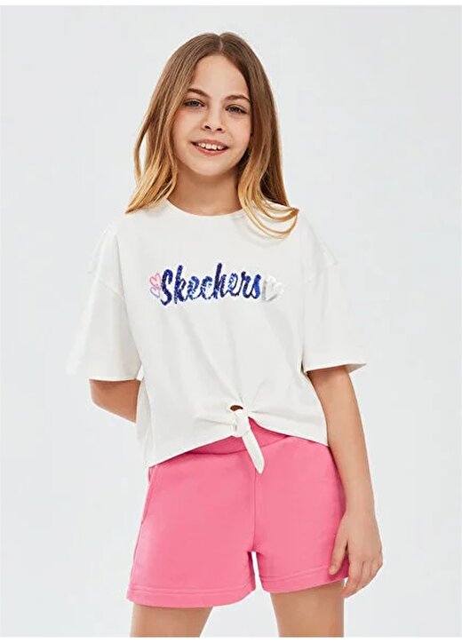 Skechers Kız Çocuk T-Shirt SK241045-102-Graphic Tee G Shrt Slv 2