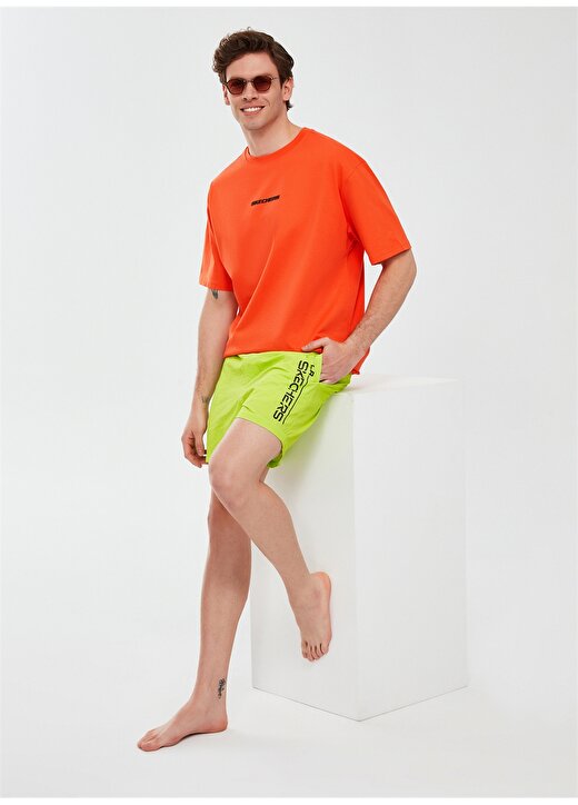 Skechers Açık Yeşil Erkek Lastikli Bel Regular Fit Şort Mayo S241138-299 Swimwear M 5 Inch Swims 1