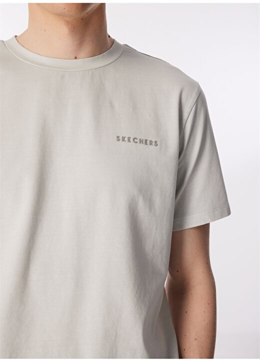 Skechers Gri Erkek T-Shirt S241166-035 Organic Coll. M Short S 4