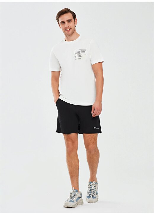 Skechers Kırık Beyaz Erkek Bisiklet Yaka Regular Fit T-Shirt S241066-102 Graphic T-Shirt M Short 3