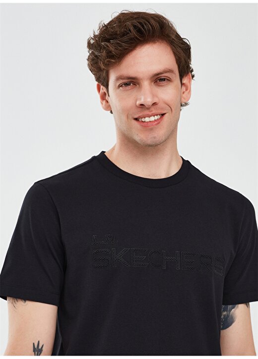 Skechers Siyah Erkek Bisiklet Yaka Regular Fit T-Shirt S241065-001 3