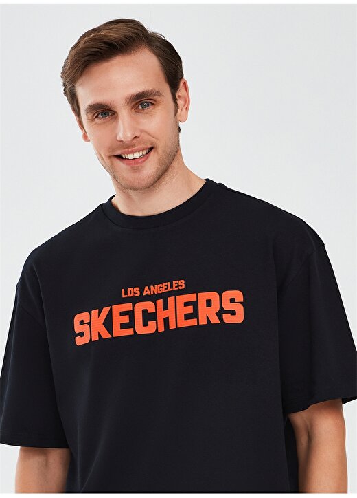 Skechers Siyah Erkek Bisiklet Yaka Oversized T-Shirt S241070-001 3