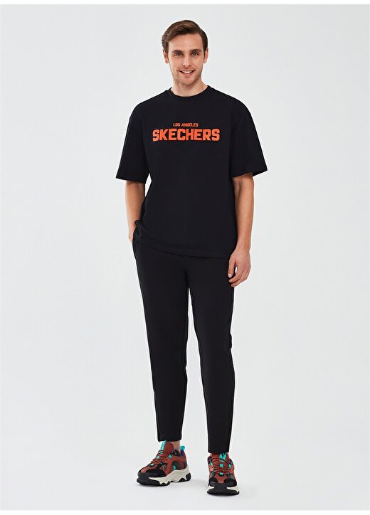 Skechers Siyah Erkek Bisiklet Yaka Oversized T-Shirt S241070-001 4
