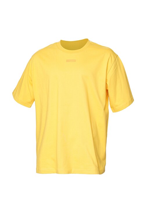 Hummel Sarı Bisiklet Yaka Oversized Erkek T-Shirt 911806-2523 HMLJAVON 1