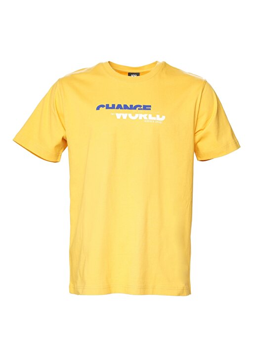 Hummel Sarı Erkek Bisiklet Yaka Regular Fit Baskılı T-Shirt 911794-2523 HMLDIVIDE 1