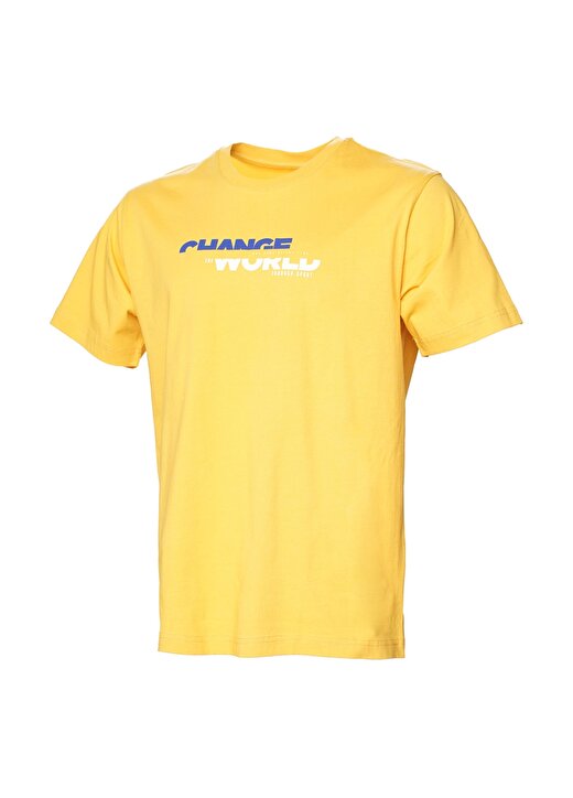 Hummel Sarı Erkek Bisiklet Yaka Regular Fit Baskılı T-Shirt 911794-2523 HMLDIVIDE 2
